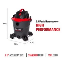 RIDGID Wet/Dry Vacuum NXT 12 Gallon RT1200 -Ridgid Shop 733704 4